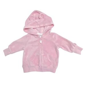 029 Carters 3 Month Girl Fleece Pink Zip-up Hoodie